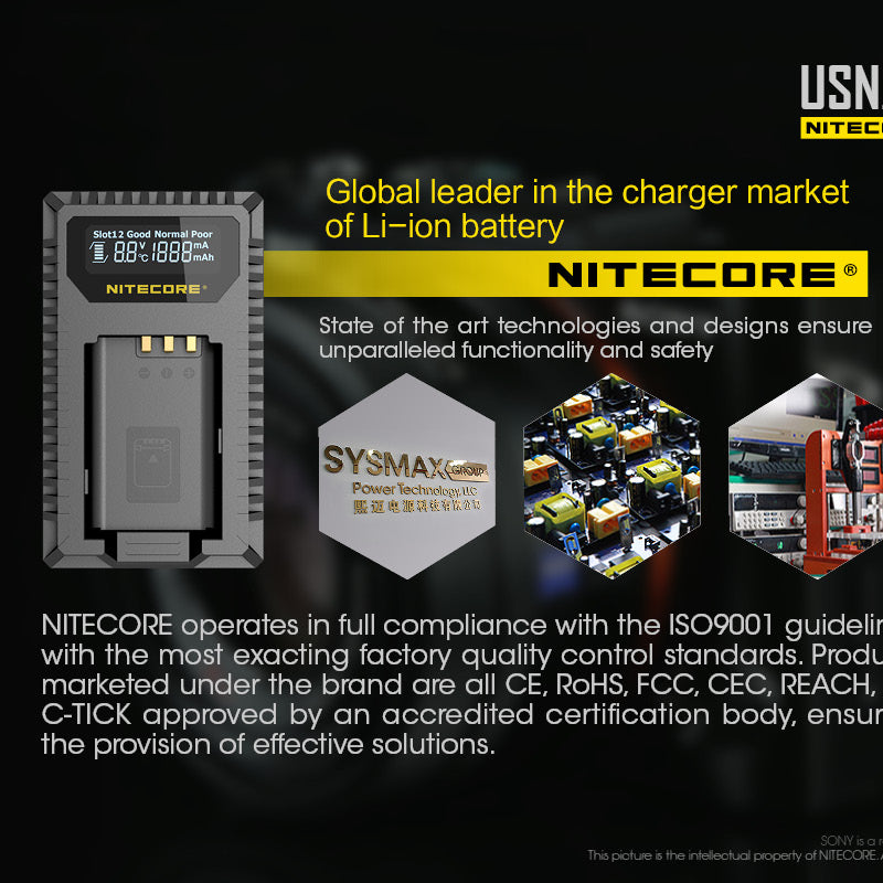 NITECORE USN2 (Sony NP-BX1) Dual-Slot Battery Charger