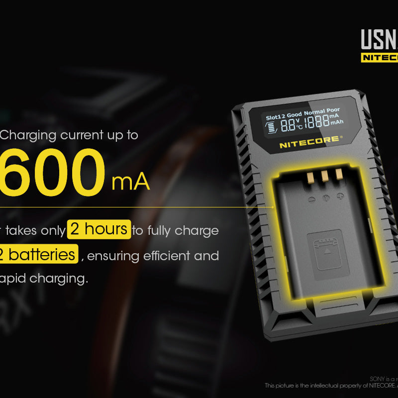 NITECORE USN2 (Sony NP-BX1) Dual-Slot Battery Charger