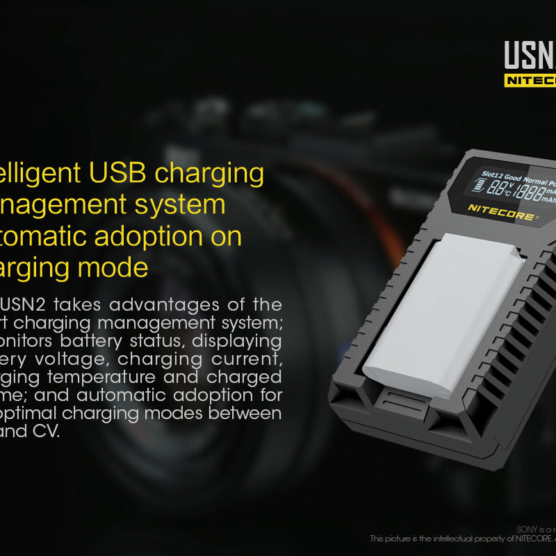 NITECORE USN2 (Sony NP-BX1) Dual-Slot Battery Charger