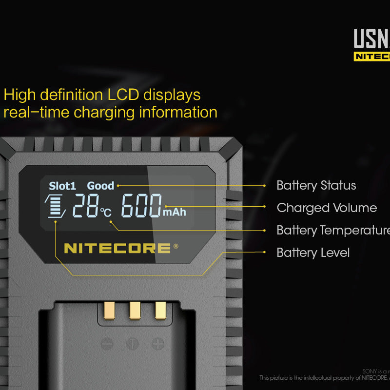 NITECORE USN2 (Sony NP-BX1) Dual-Slot Battery Charger