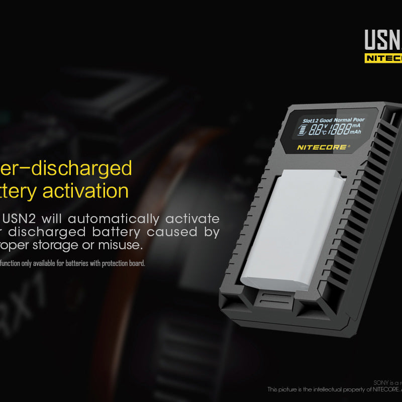 NITECORE USN2 (Sony NP-BX1) Dual-Slot Battery Charger