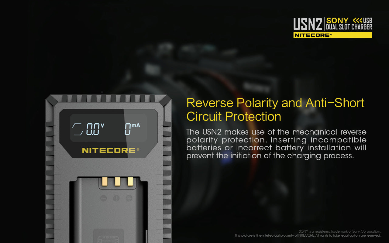 NITECORE USN2 (Sony NP-BX1) Dual-Slot Battery Charger