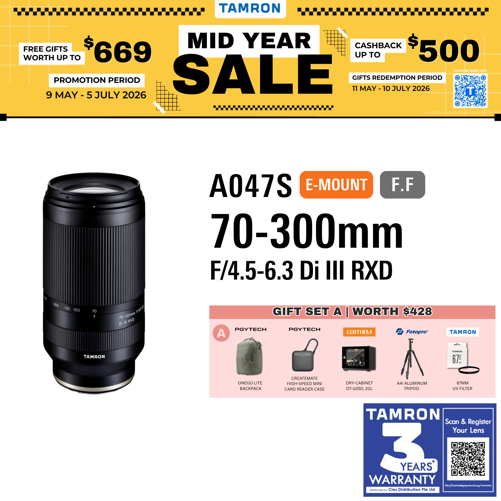 A047S | Tamron 70-300mm F/4.5-6.3 Di III RXD for SONY E