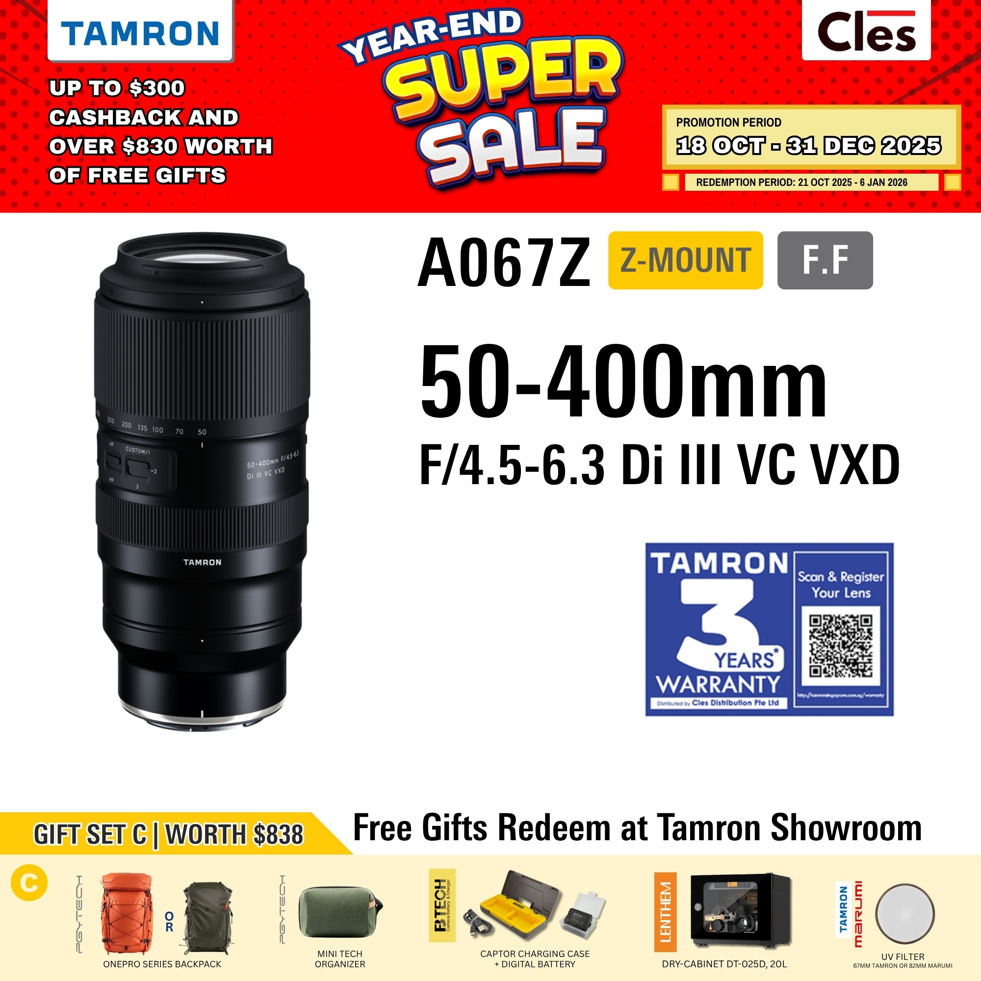 A067Z | Tamron 50-400mm F/4.5-6.3 Di III VC VXD for NIKON Z