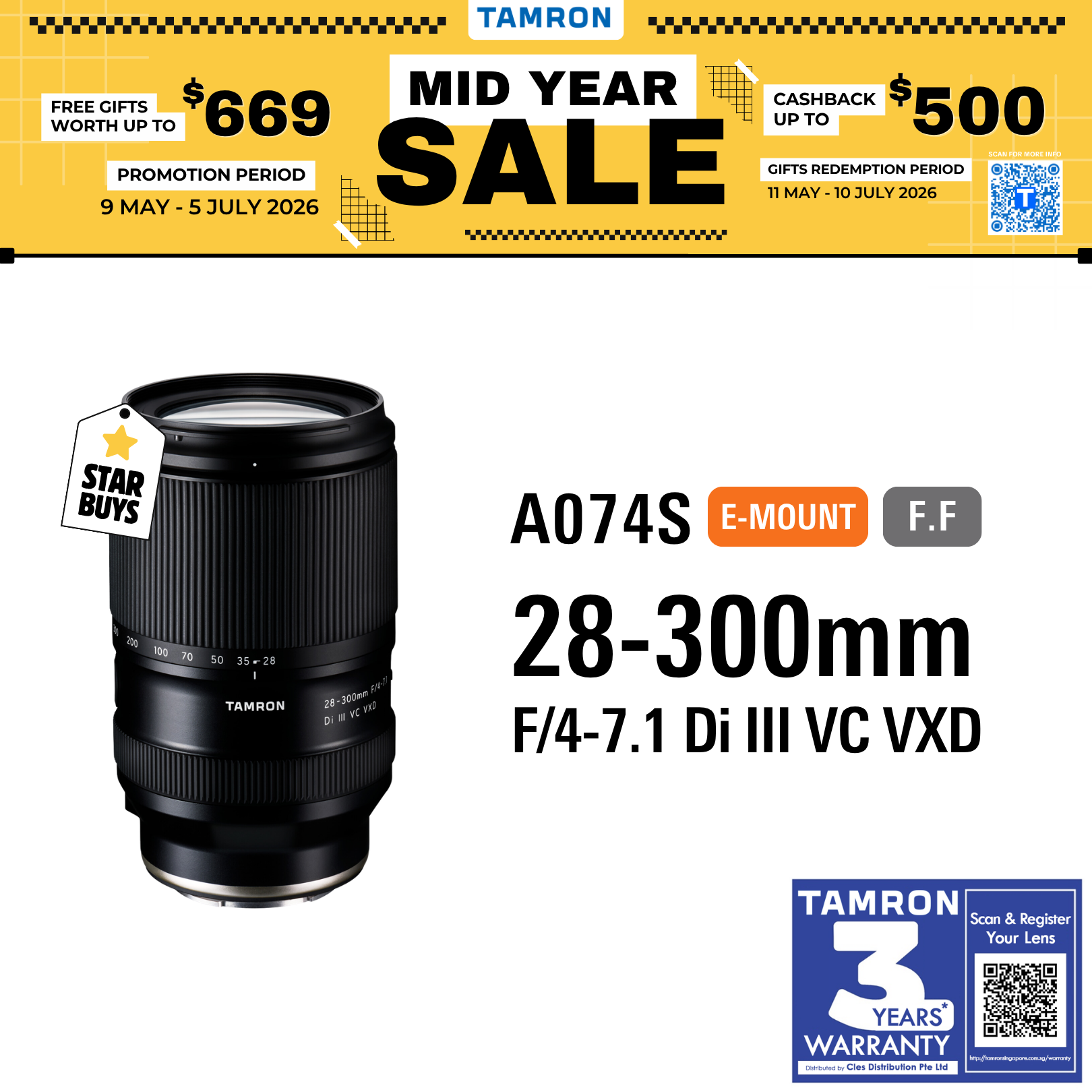 A074S | Tamron 28-300mm F4-7.1 Di III VC VXD for SONY E