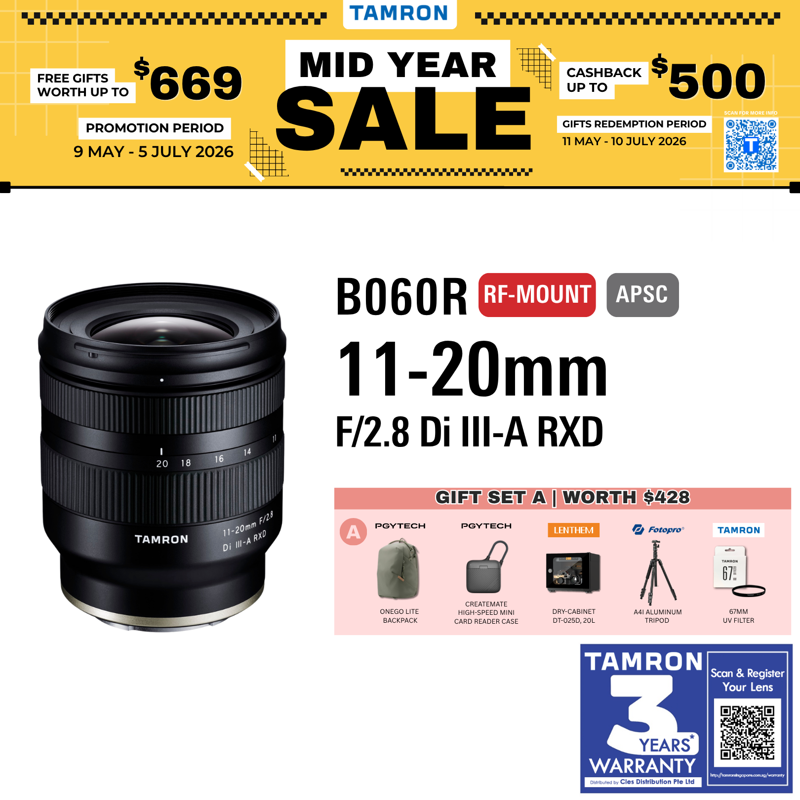 B060R | Tamron 11-20mm F/2.8 Di III-A RXD (APS-C Mirrorless) for Canon RF
