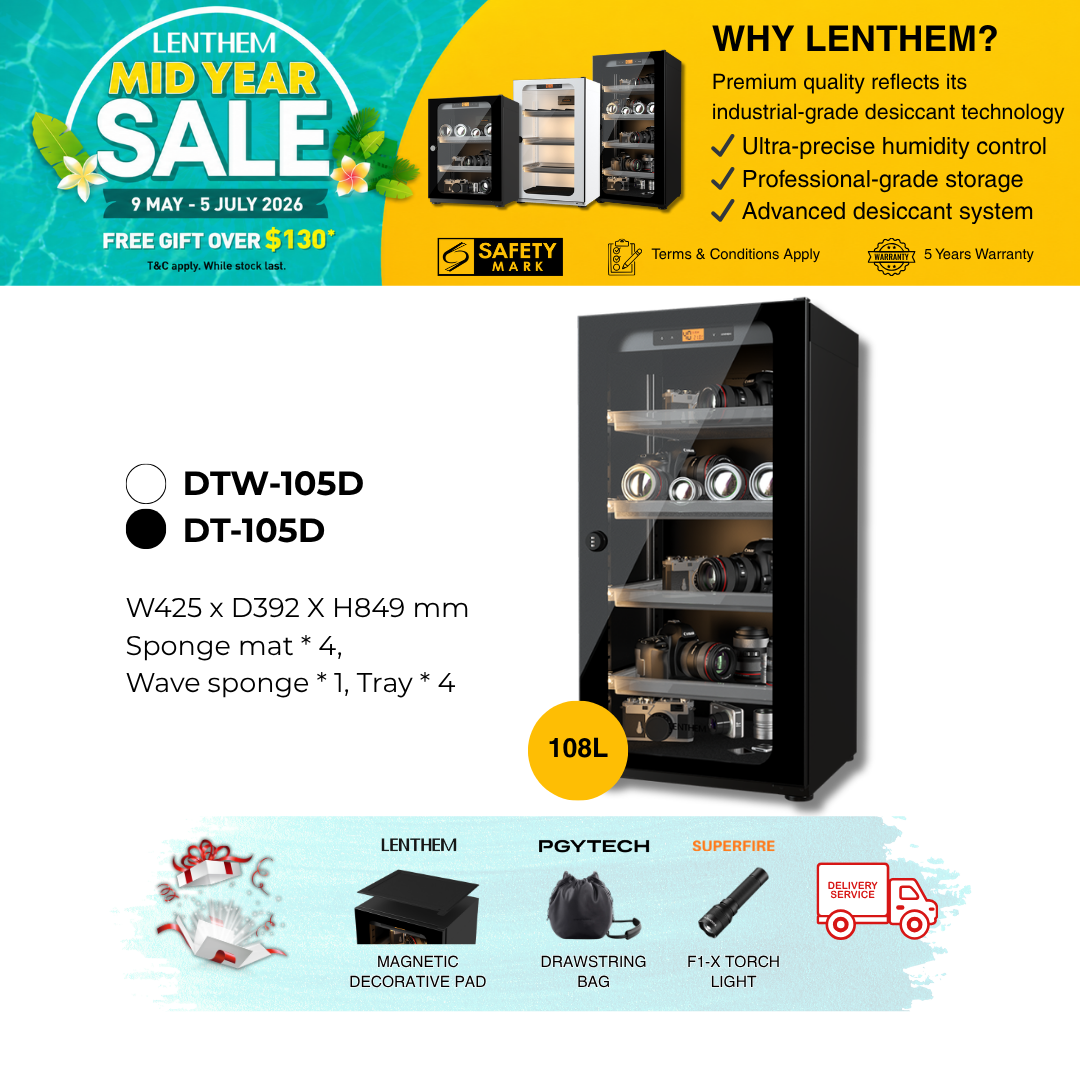 Lenthem 105L Dry Cabinet Box (DT-105D Black/ DTW-105D White)