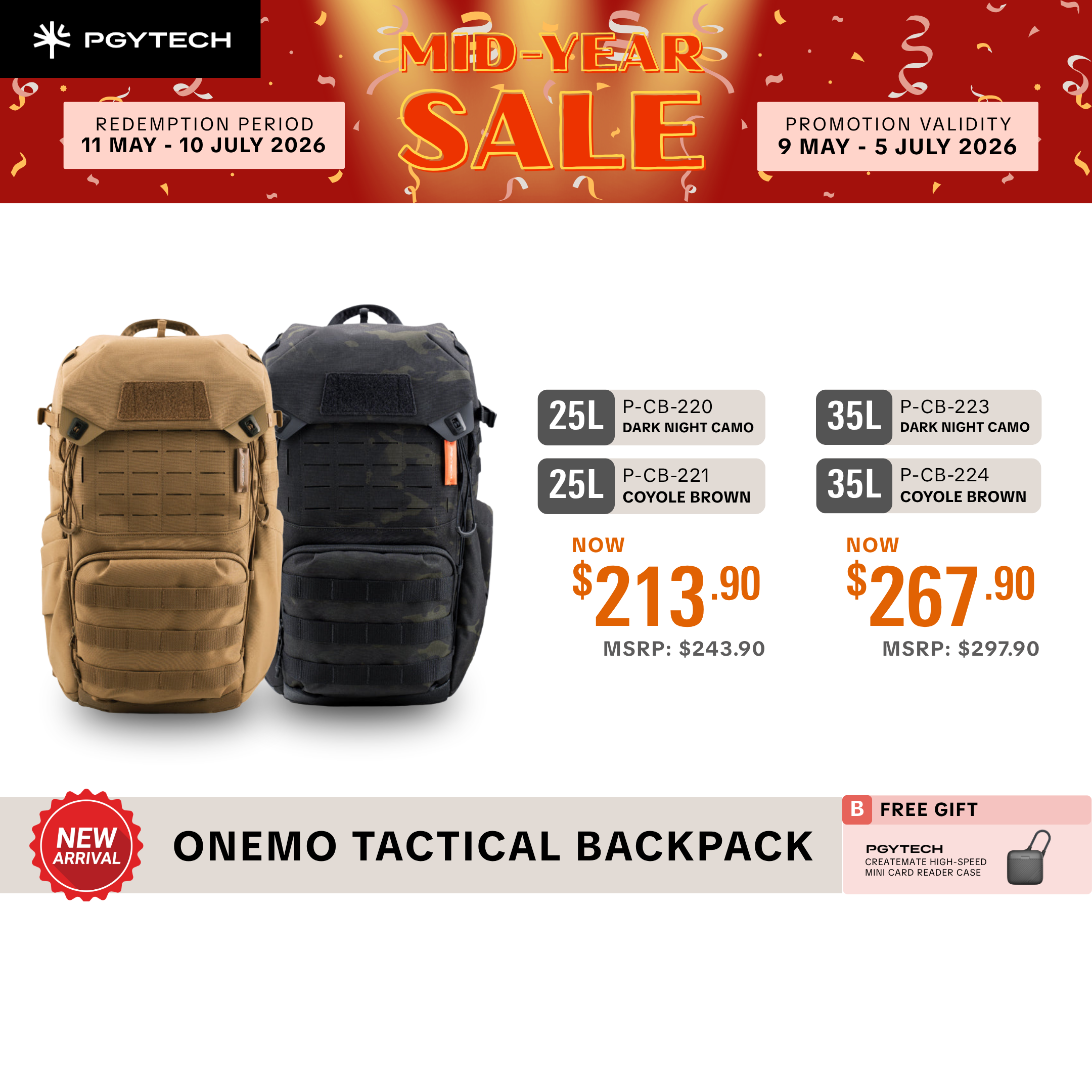 PGYTECH OneMo Tactical Backpack