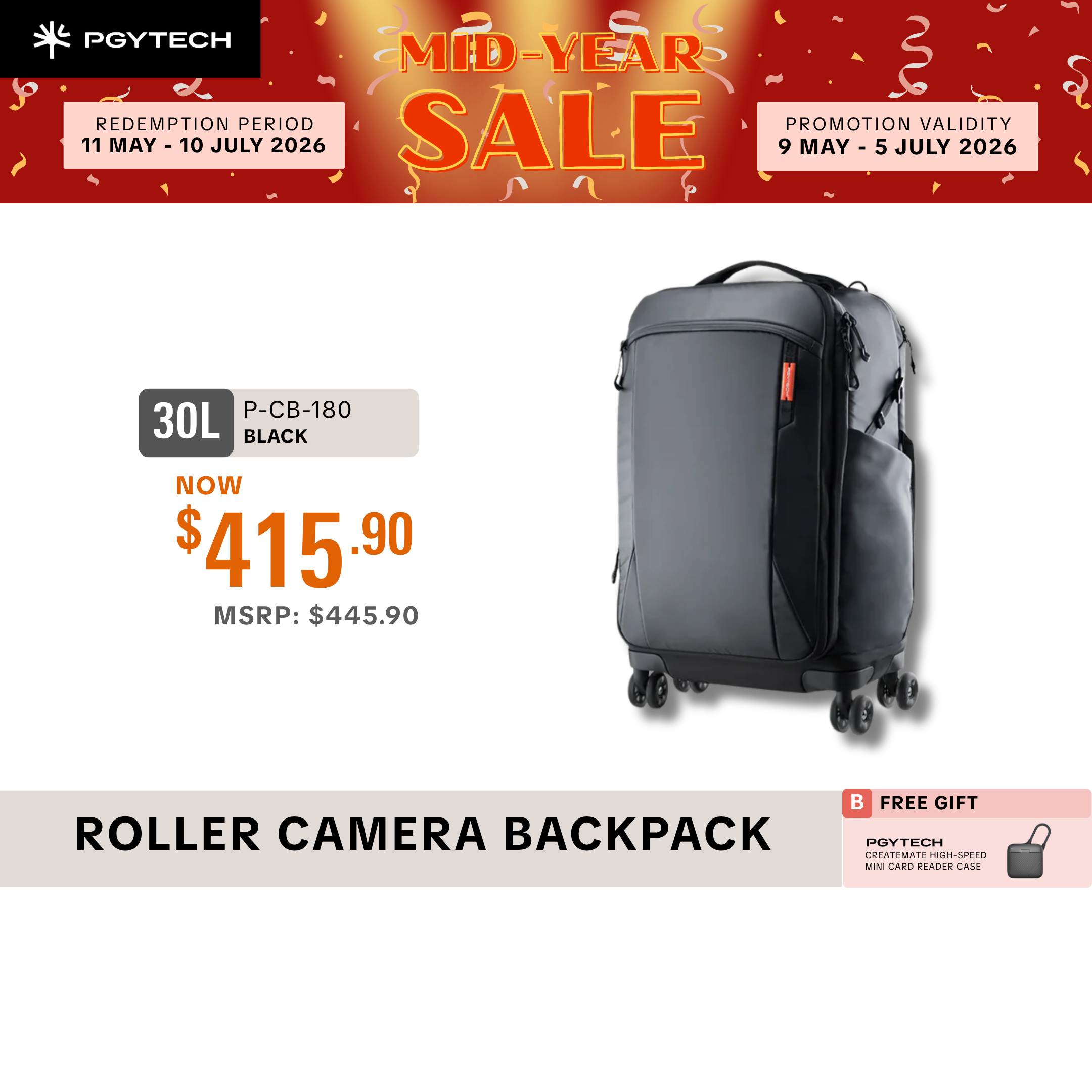 PGYTECH Roller Camera Backpack – Cles Singapore