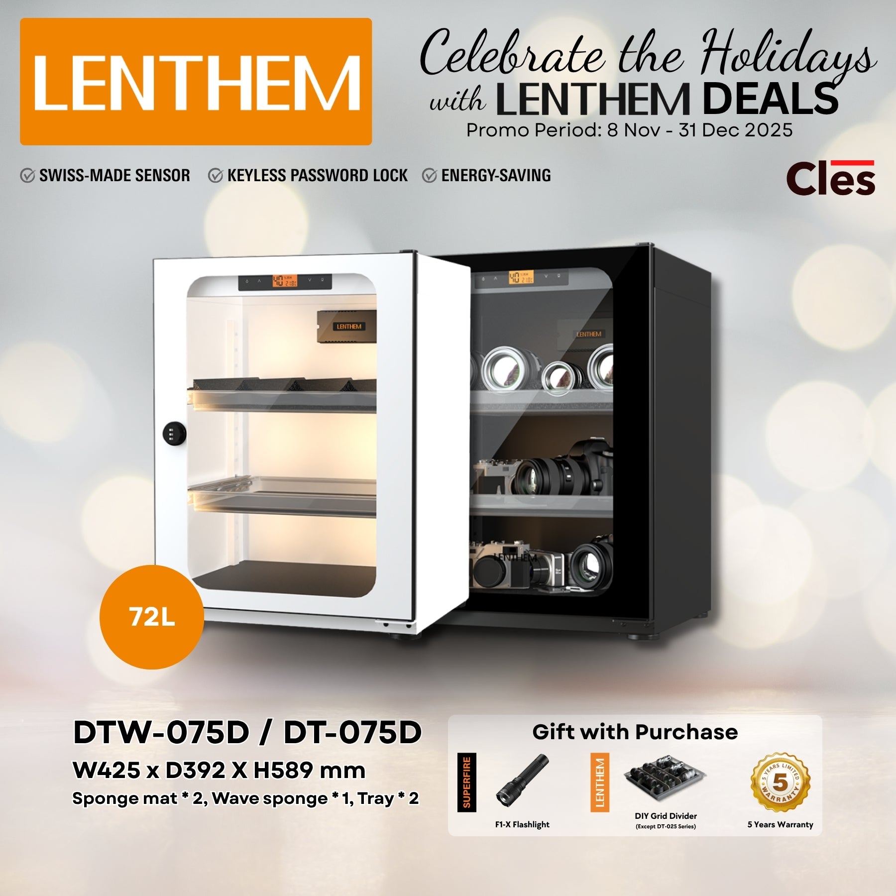 Lenthem DT-075D / DTW-075D 72L Dry Cabinet Box