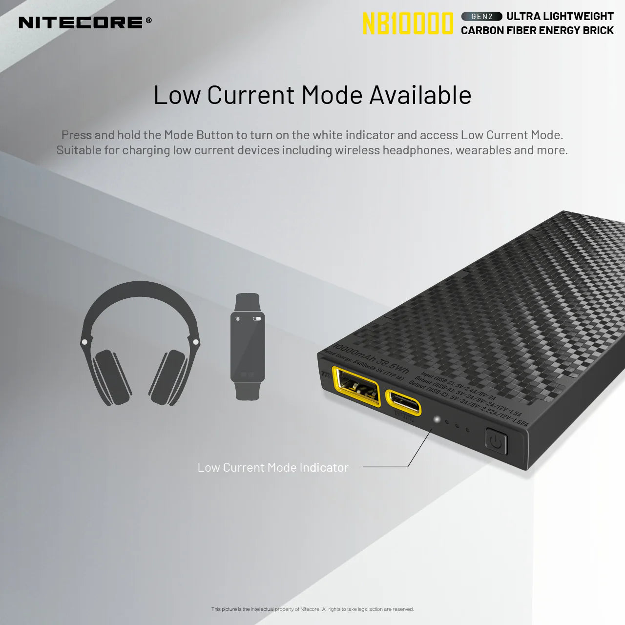 NITECORE NB10000 Carbon Fiber Energy Brick (10,000mAh 3A GEN2)