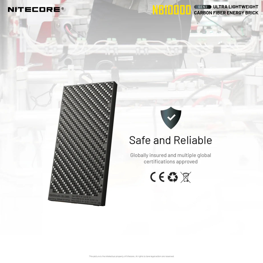 NITECORE NB10000 Carbon Fiber Energy Brick (10,000mAh 3A GEN2)