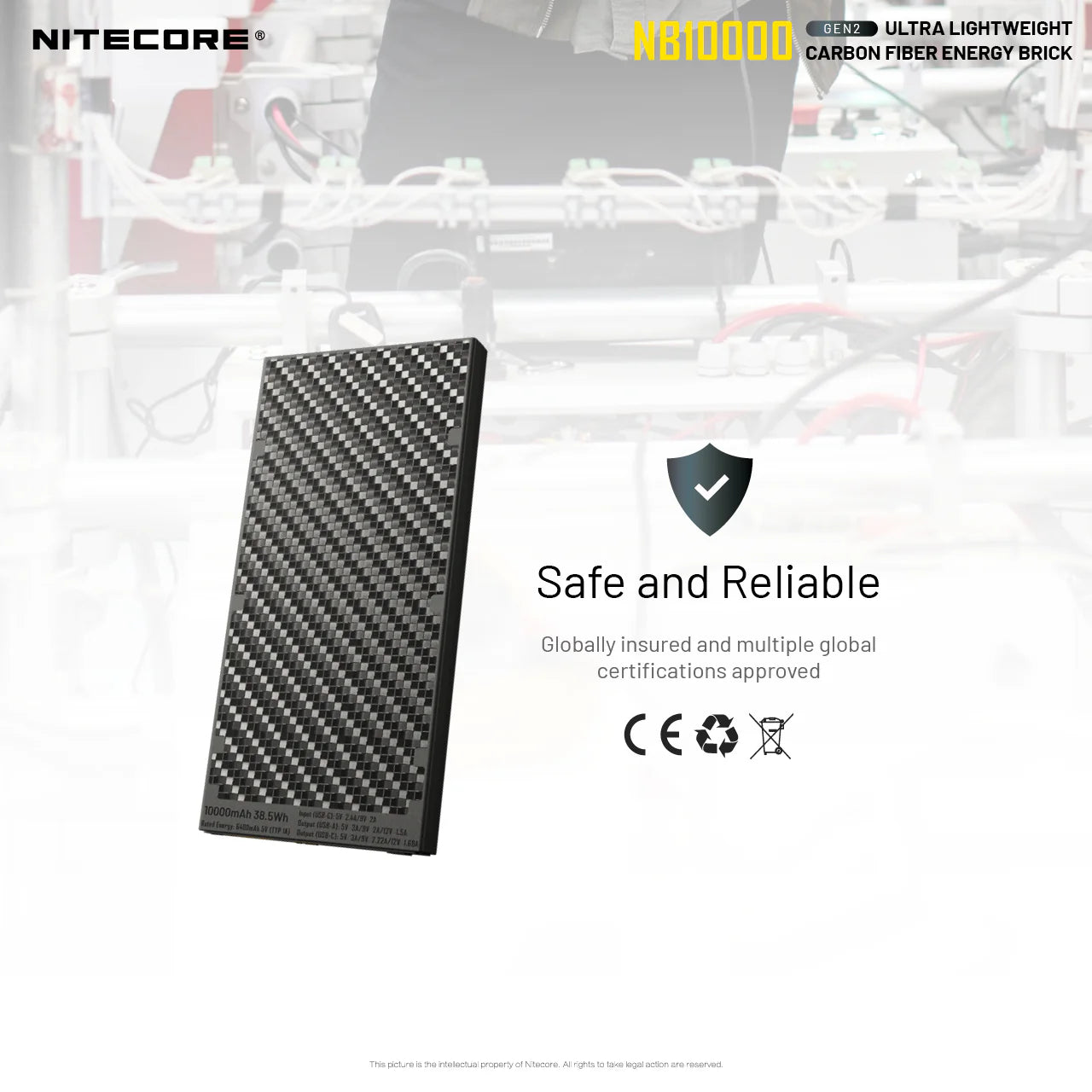 NITECORE NB10000 Carbon Fiber Energy Brick (10,000mAh 3A GEN2)