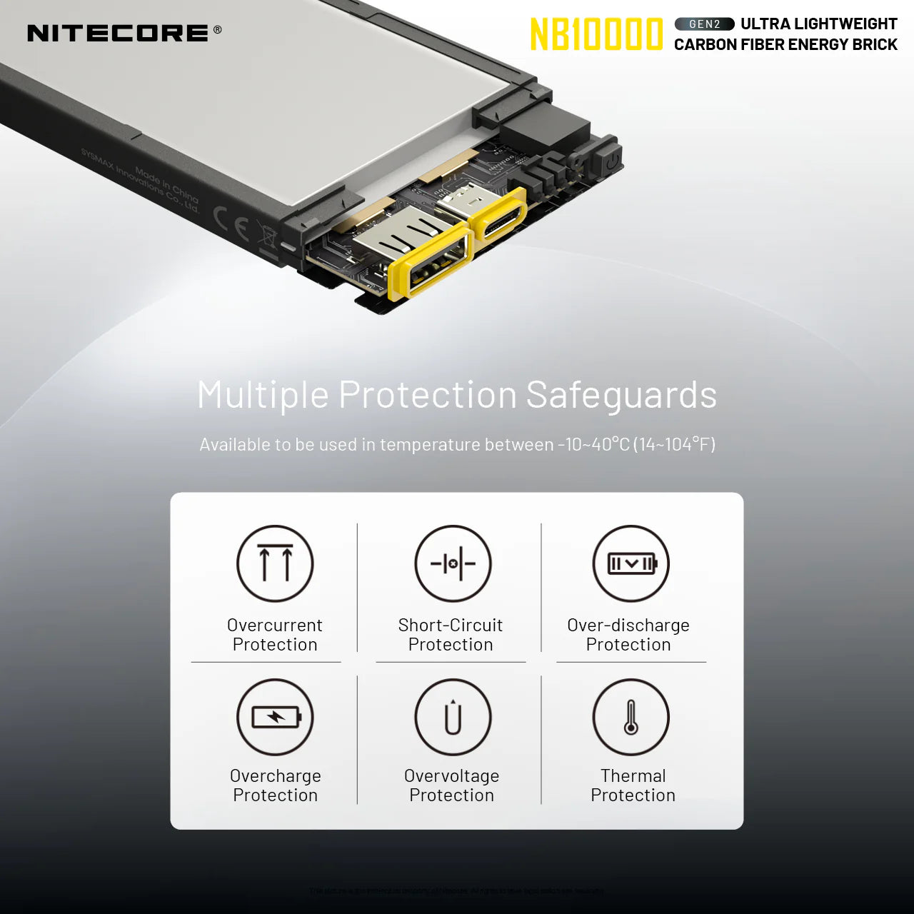NITECORE NB10000 Carbon Fiber Energy Brick (10,000mAh 3A GEN2)