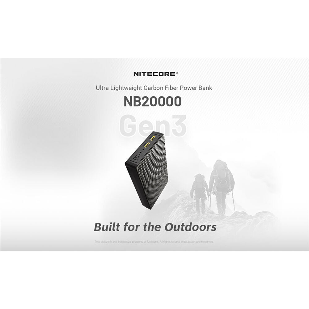 NITECORE NB20000 Carbon Fiber Energy Brick (20,000mAh 3A GEN3)