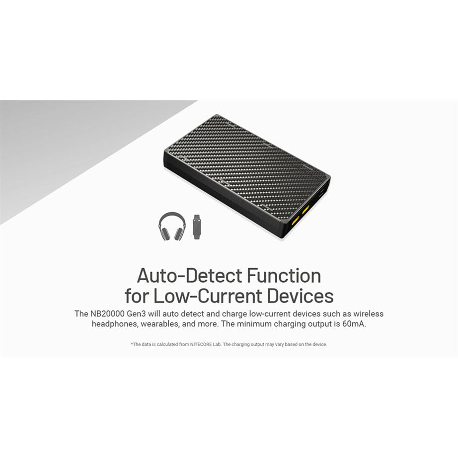 NITECORE NB20000 Carbon Fiber Energy Brick (20,000mAh 3A GEN3)