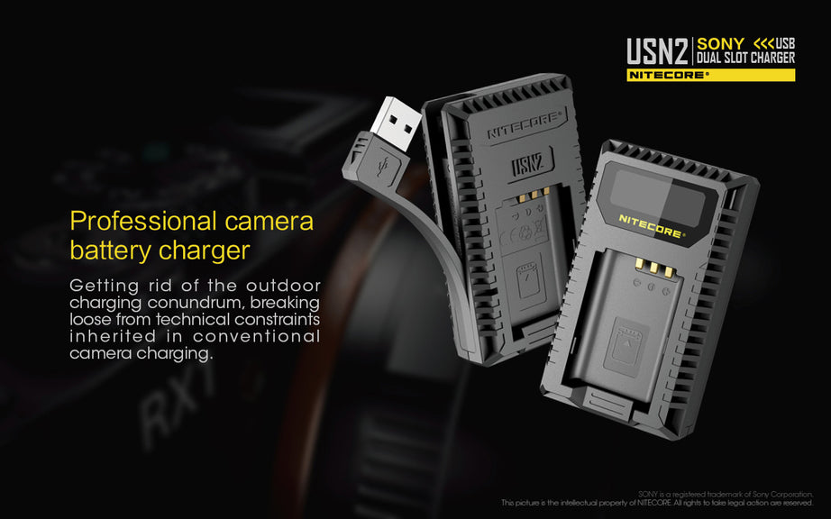 NITECORE USN2 (Sony NP-BX1) Dual-Slot Battery Charger