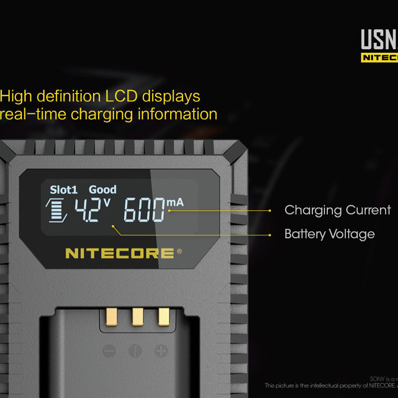 NITECORE USN2 (Sony NP-BX1) Dual-Slot Battery Charger