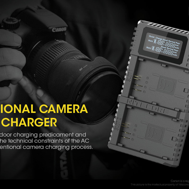 NITECORE UCN2 PRO (Canon LP-E6 Series) Dual-Slot Battery Charger