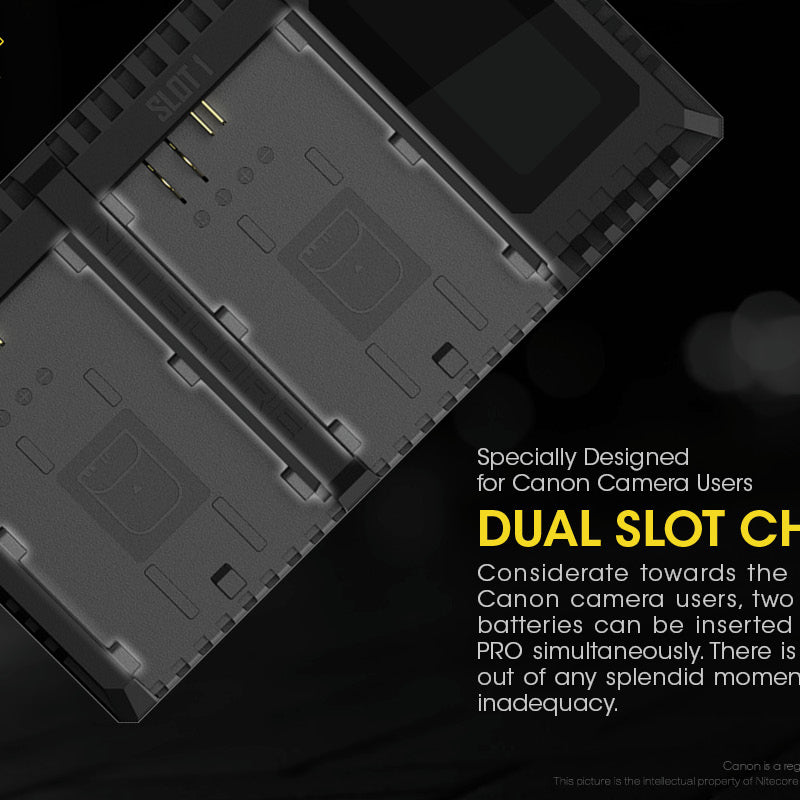 NITECORE UCN2 PRO (Canon LP-E6 Series) Dual-Slot Battery Charger