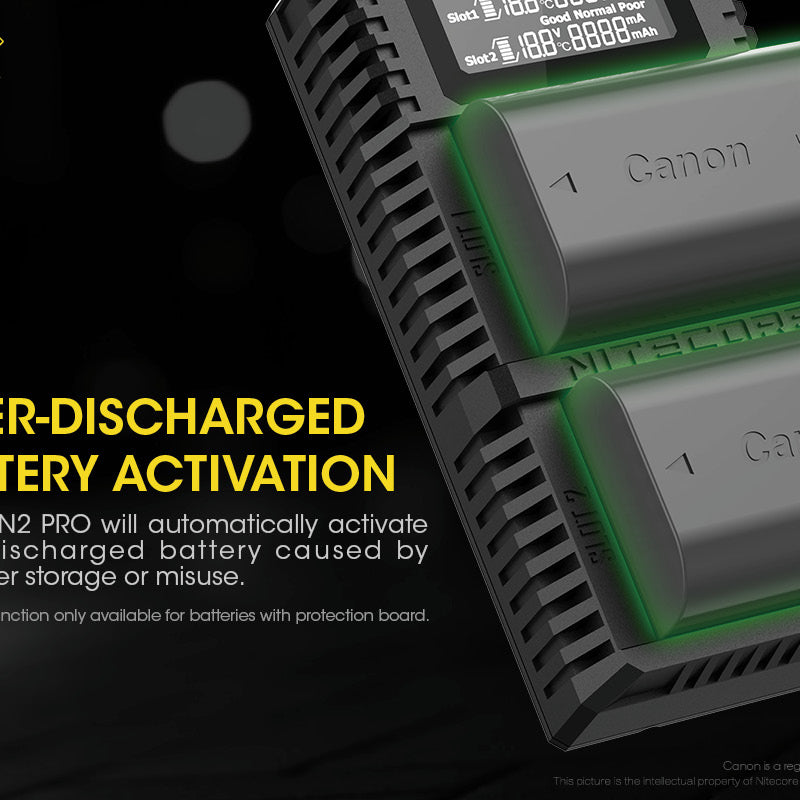NITECORE UCN2 PRO (Canon LP-E6 Series) Dual-Slot Battery Charger