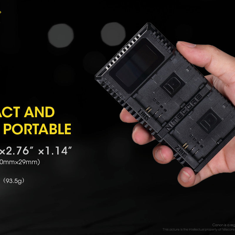 NITECORE UCN2 PRO (Canon LP-E6 Series) Dual-Slot Battery Charger