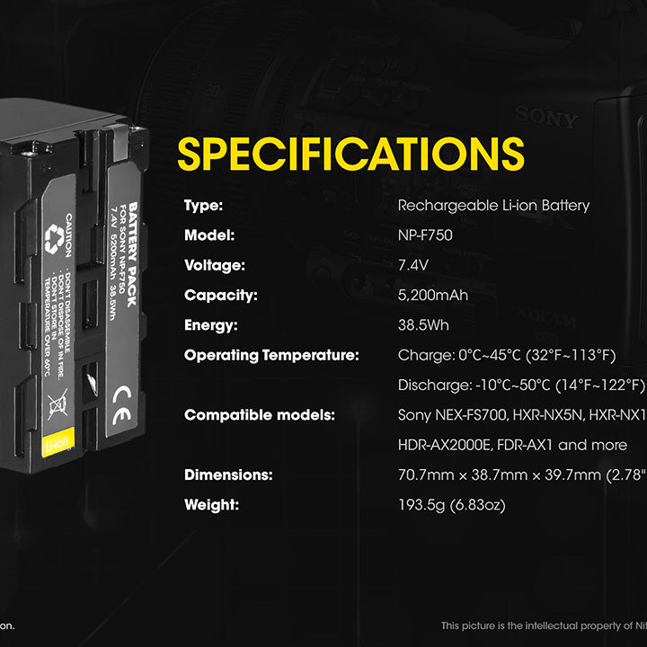 NITECORE NP-F970 (7800mAh) Battery Pack for Sony