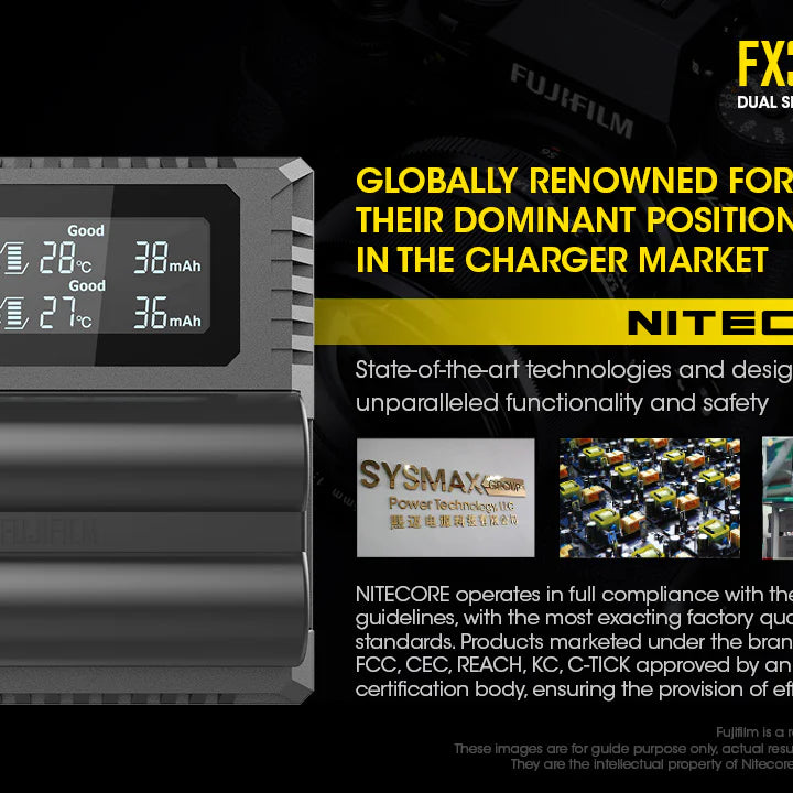 [Clearance Deal] NITECORE FX3 (Fujifilm NP-W235) Dual-Slot Battery Charger