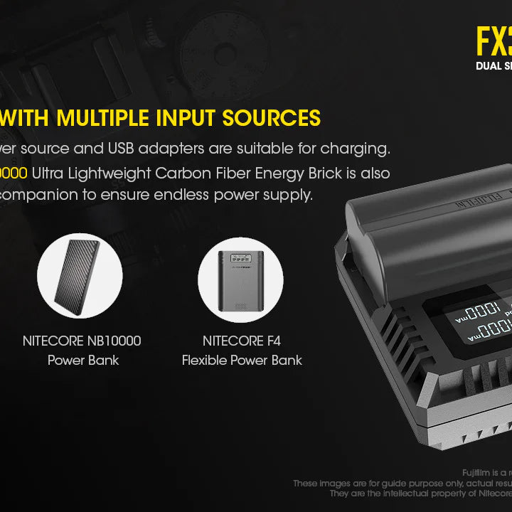 [Clearance Deal] NITECORE FX3 (Fujifilm NP-W235) Dual-Slot Battery Charger