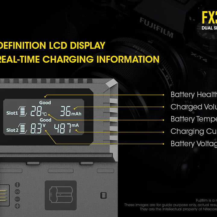 [Clearance Deal] NITECORE FX3 (Fujifilm NP-W235) Dual-Slot Battery Charger