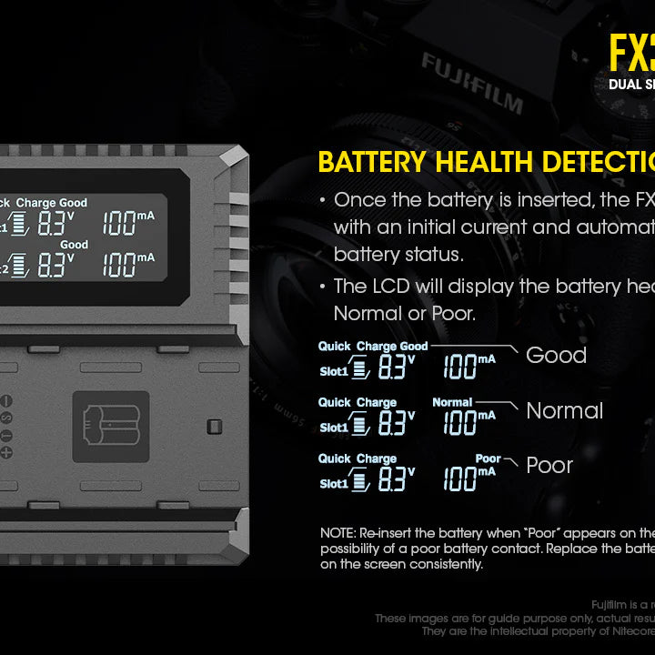 [Clearance Deal] NITECORE FX3 (Fujifilm NP-W235) Dual-Slot Battery Charger