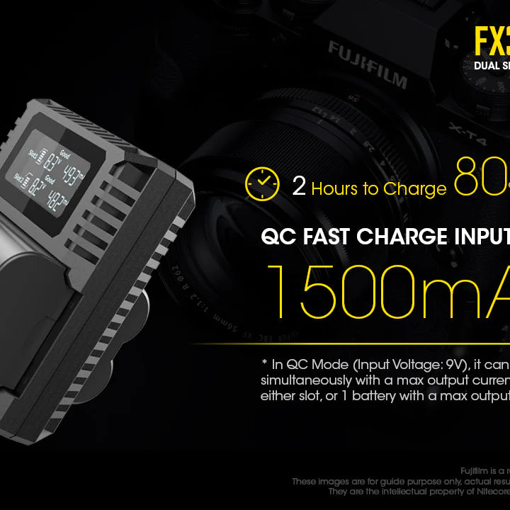 [Clearance Deal] NITECORE FX3 (Fujifilm NP-W235) Dual-Slot Battery Charger