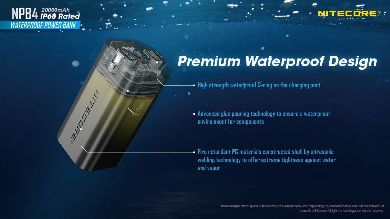 NITECORE NPB4 20000mAh IP68 Waterproof Power Bank