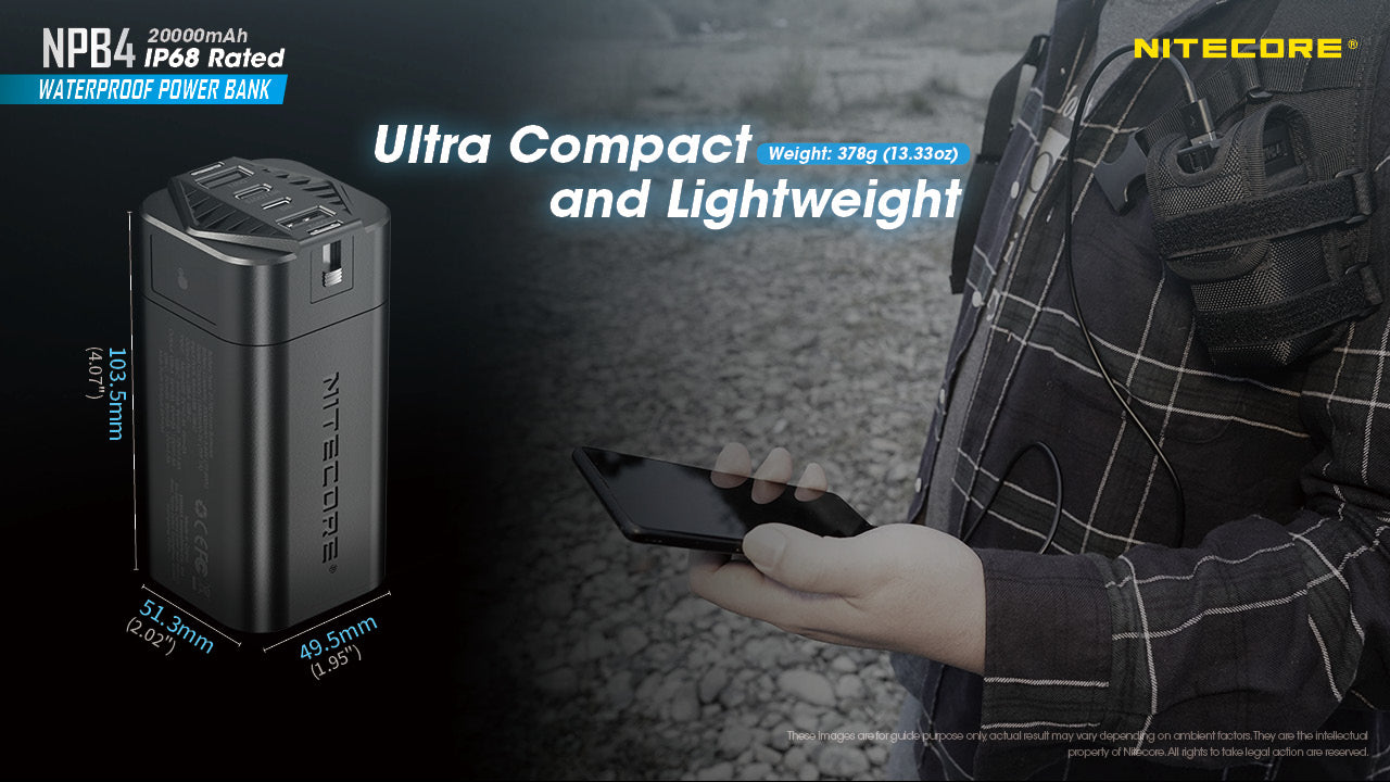 NITECORE NPB4 20000mAh IP68 Waterproof Power Bank