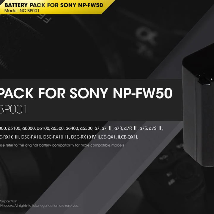 NITECORE NP-FW50 (1030mAh) Battery Pack for Sony (NC-BP001)