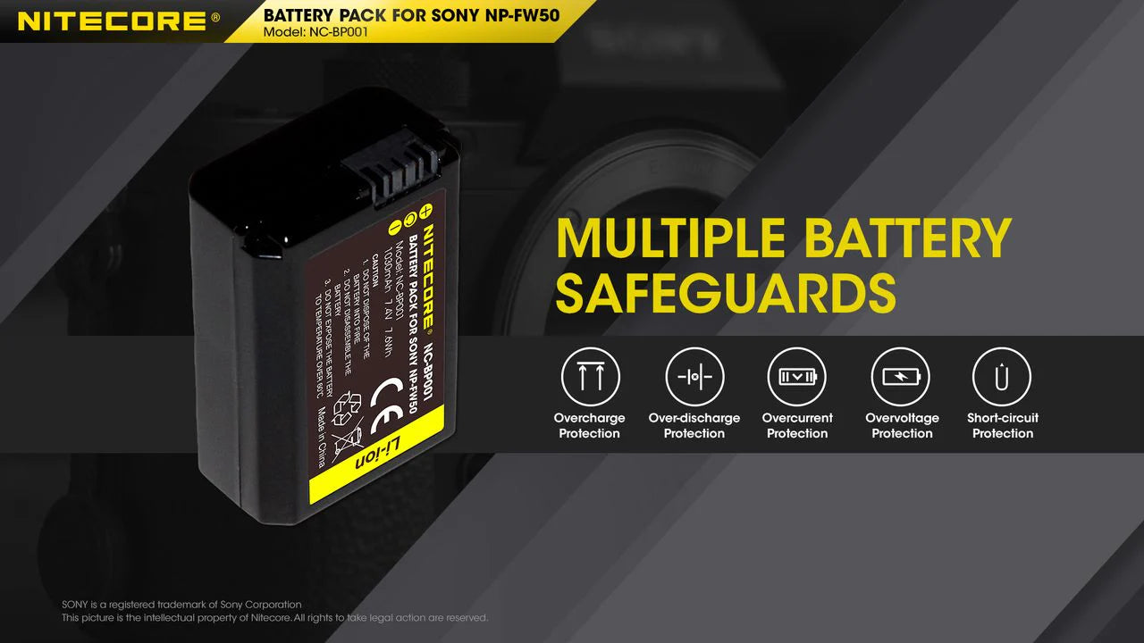 NITECORE NP-FW50 (1030mAh) Battery Pack for Sony (NC-BP001)