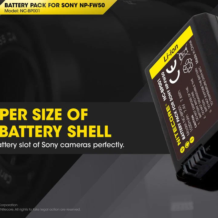 NITECORE NP-FW50 (1030mAh) Battery Pack for Sony (NC-BP001)
