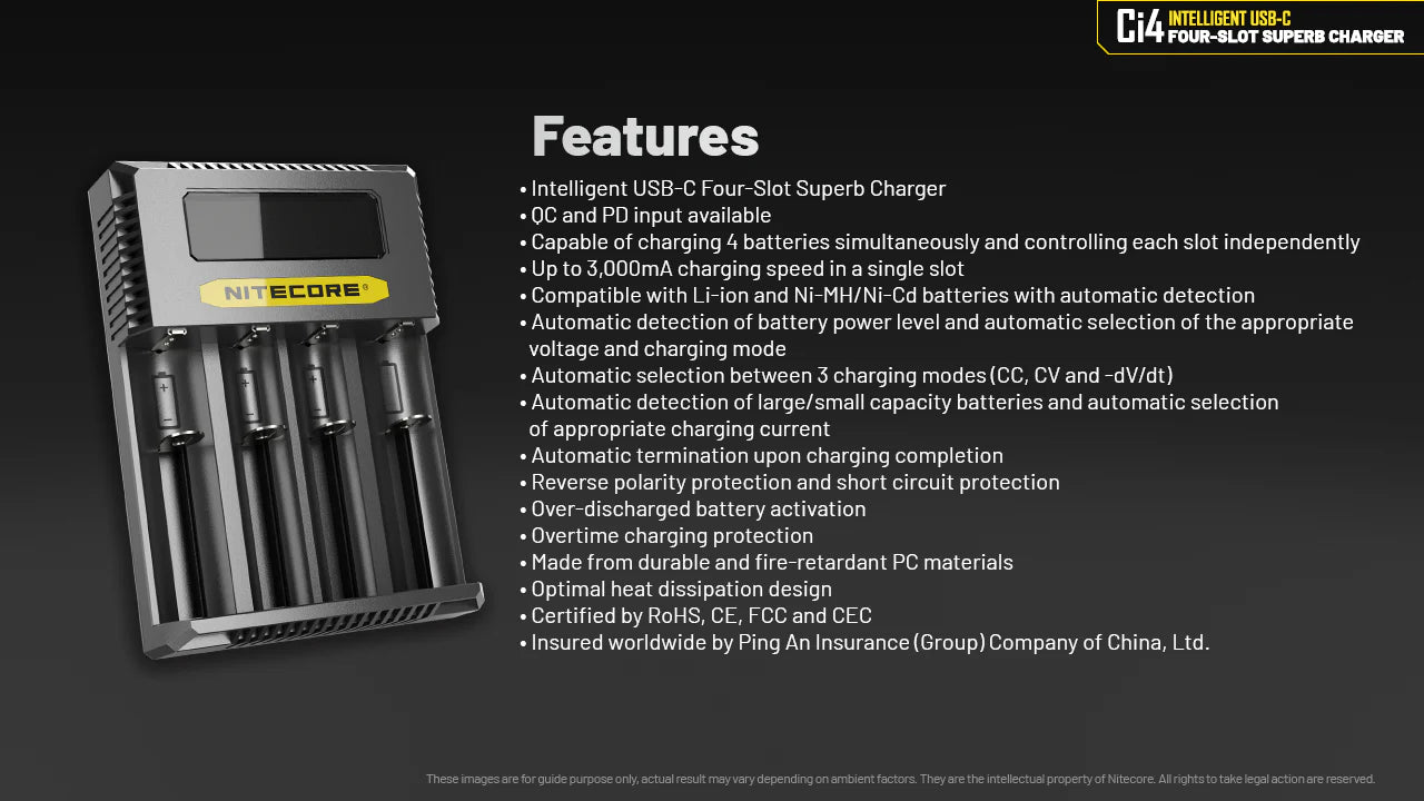 [Clearance Deal] NITECORE Ci4 Charger - 3A