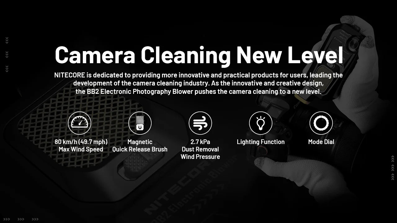 NITECORE BB2 with Multipurpose Cleaning Kit - Electronic Dust Blower (80km/h)