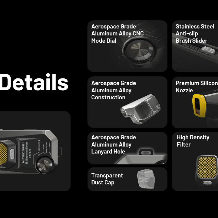 NITECORE BB2 with Multipurpose Cleaning Kit - Electronic Dust Blower (80km/h)