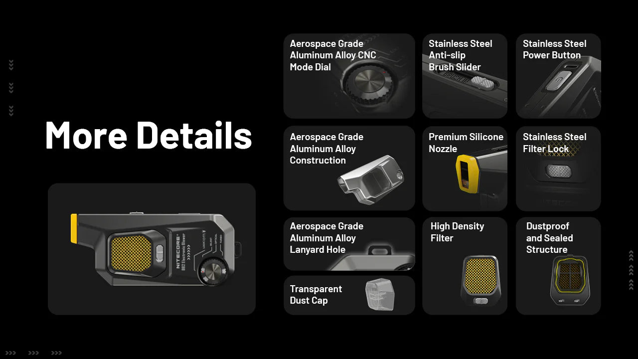 NITECORE BB2 with Multipurpose Cleaning Kit - Electronic Dust Blower (80km/h)