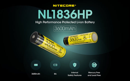 Nitecore Battery 18650 NL1836HP (3600mAh, 3.6V, 8A)
