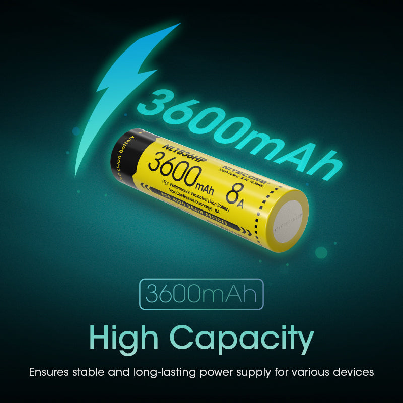 Nitecore Battery 18650 NL1836HP (3600mAh, 3.6V, 8A)