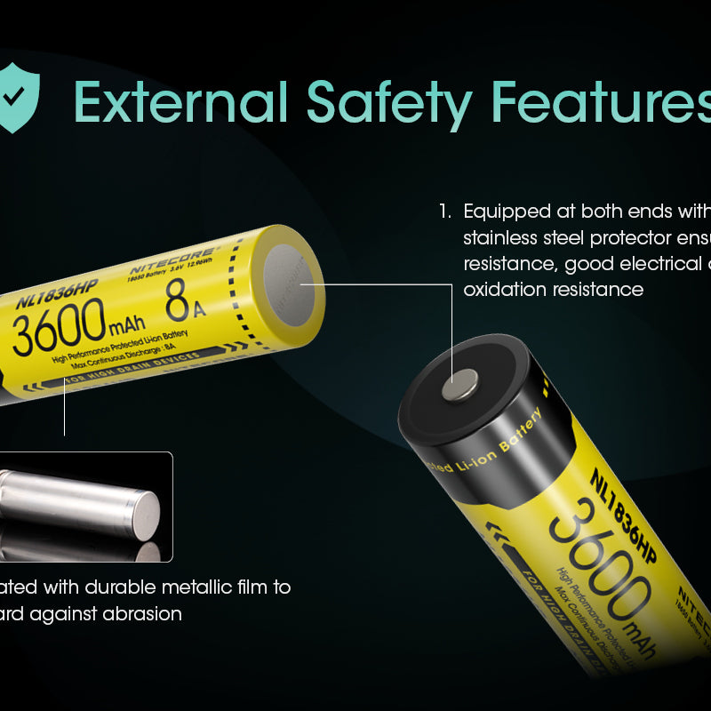 Nitecore Battery 18650 NL1836HP (3600mAh, 3.6V, 8A)