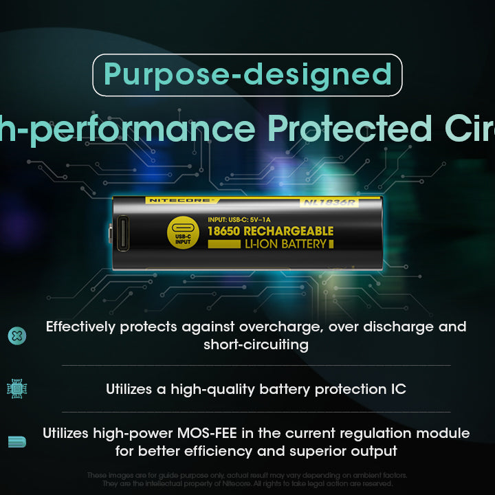 Nitecore Battery 18650 NL1836R (3600mAh, 3.6V, 6A)