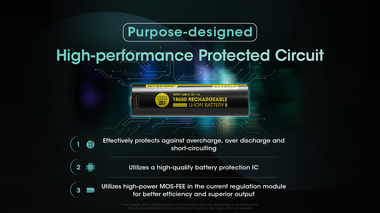 Nitecore Battery 18650 NL1836R (3600mAh, 3.6V, 6A)