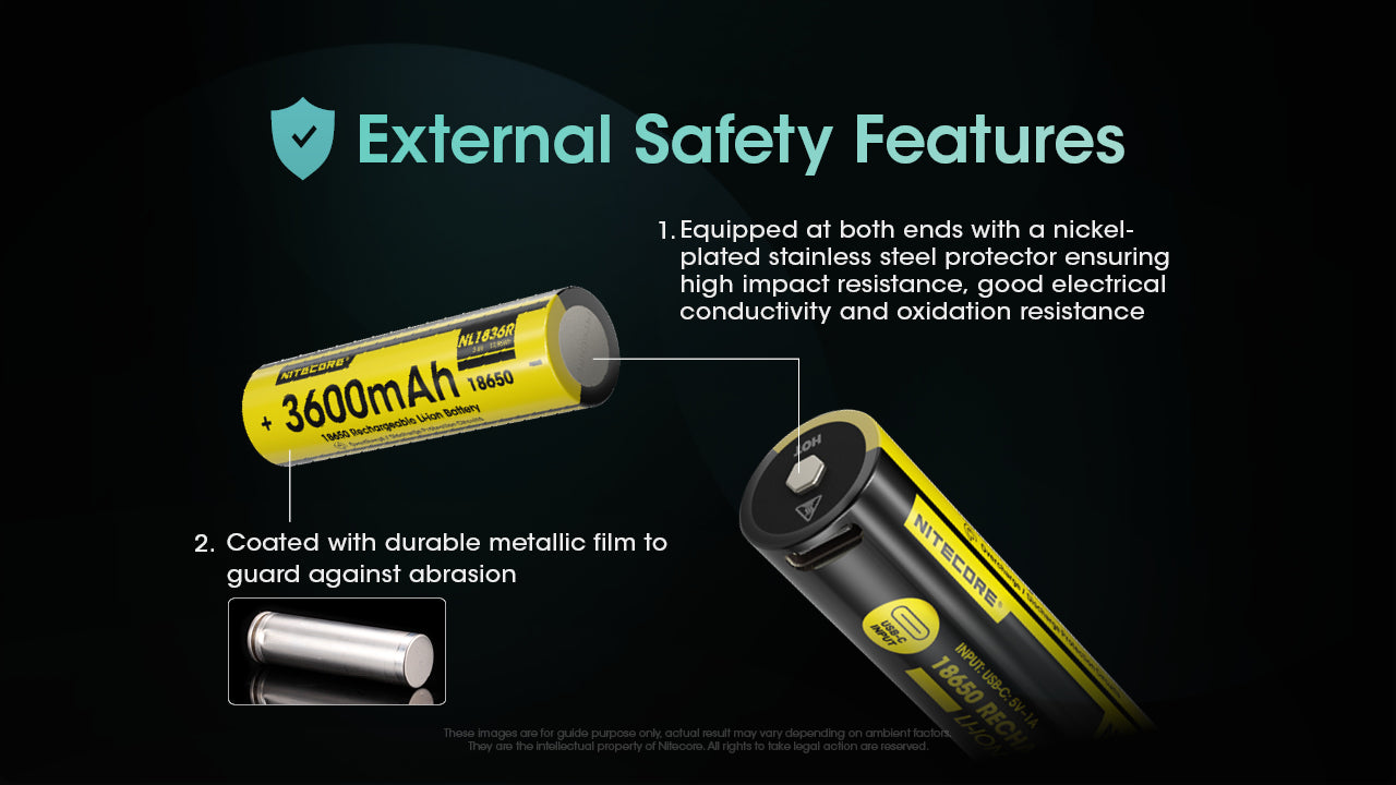 Nitecore Battery 18650 NL1836R (3600mAh, 3.6V, 6A)