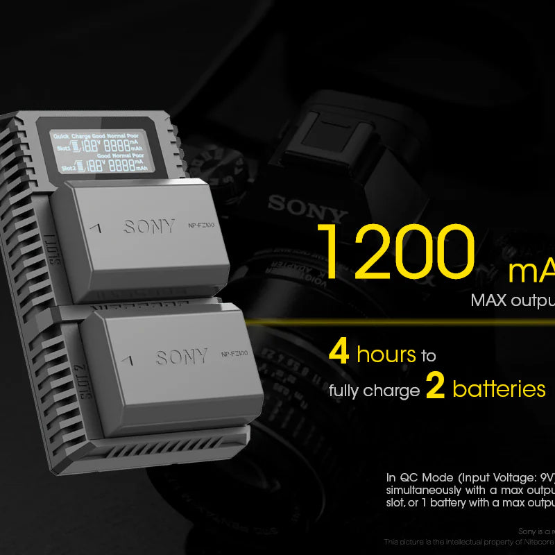 NITECORE USN4 PRO (Sony NP-FZ100) Dual-Slot Battery Charger