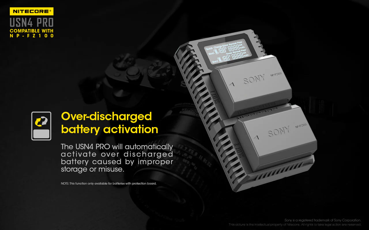 NITECORE USN4 PRO (Sony NP-FZ100) Dual-Slot Battery Charger