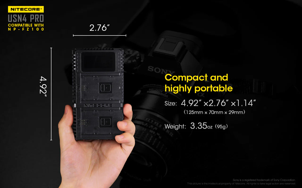 NITECORE USN4 PRO (Sony NP-FZ100) Dual-Slot Battery Charger